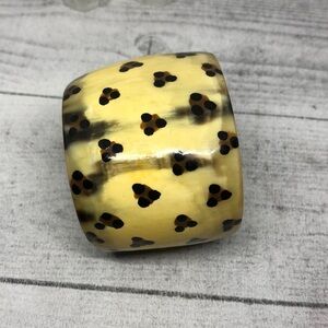 Vintage artisan natural horn hand painted small wrist size cuff bracelet 6-6.5